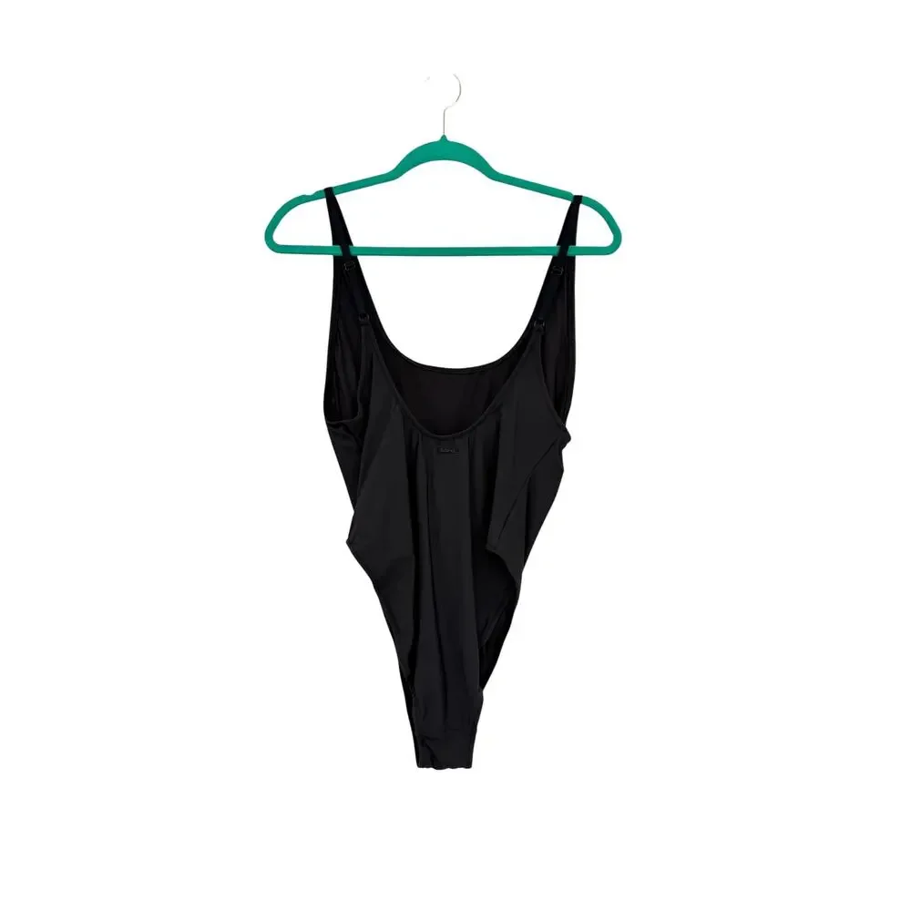 SKIMS Signature Swim Scoop Neck One Piece Swimsuit Onyx Black Size XL NWT